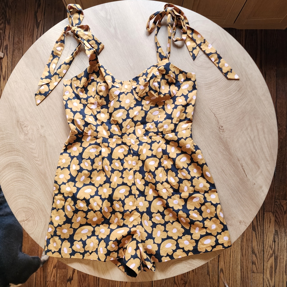 Hutch Floral Yellow and Black Romper